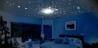Натяжной потолок «Звездное небо» и освещение в квартире