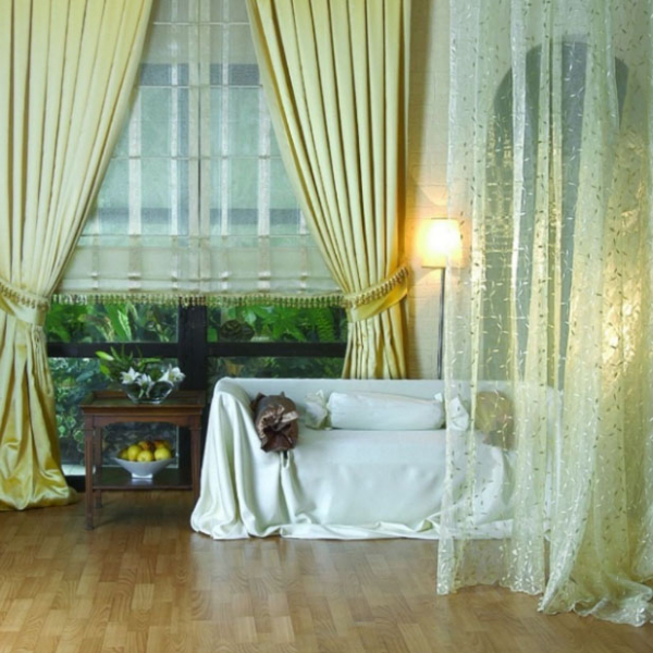 Оливковые шторы в спальню, гостиную и на кухню — лучшие решения в фото