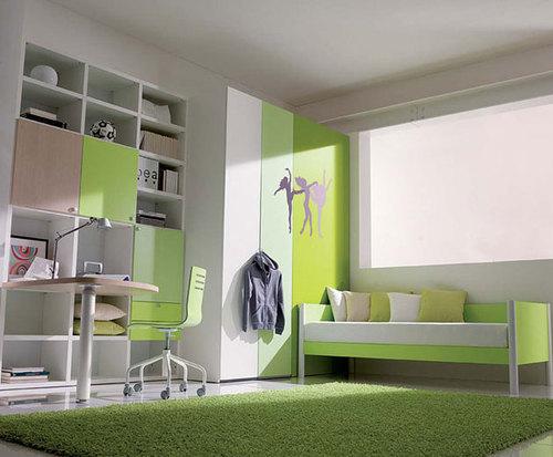 Спальня в зеленом цвете в фото