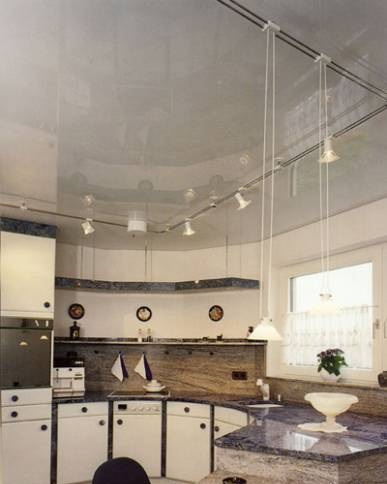 Варианты дизайна потолков на кухне в фото