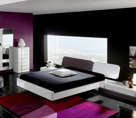 Мебель и аксессуары черно-белой комнаты