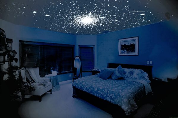 Натяжной потолок «Звездное небо» и освещение в квартире